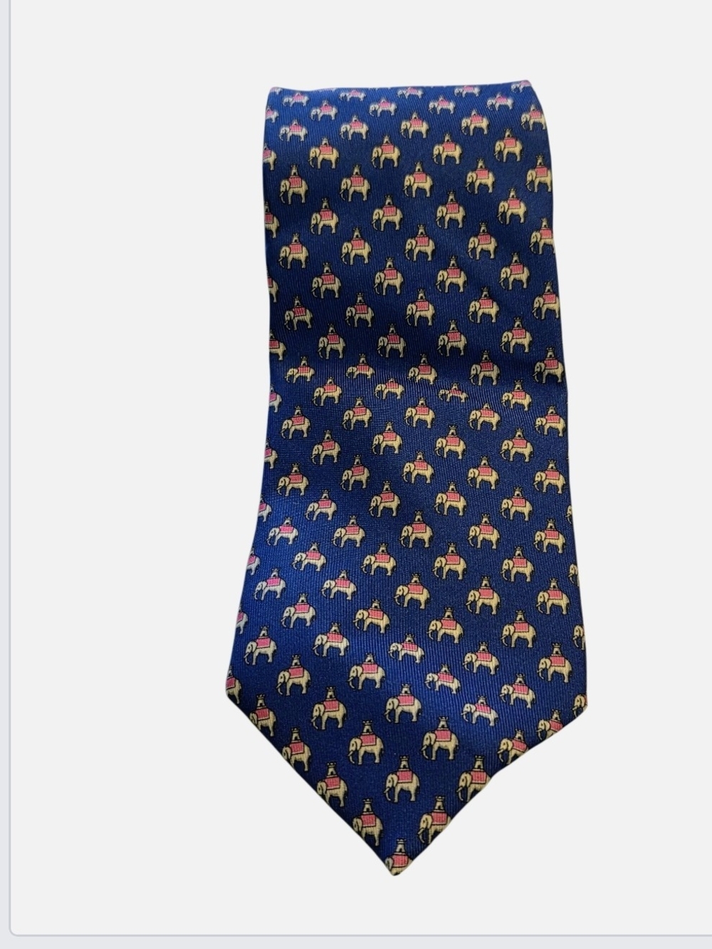 Thomas Pink Silk Royal Blue Novelty Elephant Print Tie